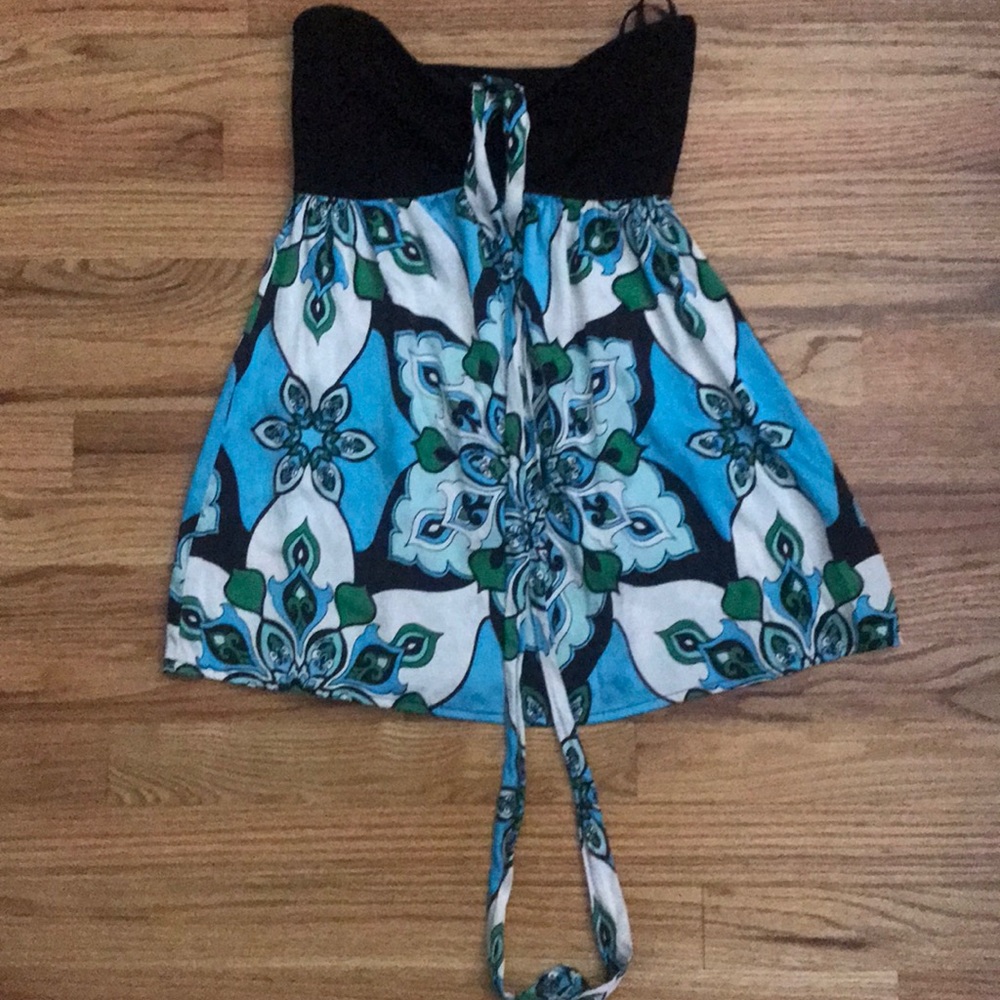 Bebe blue colorful tube top